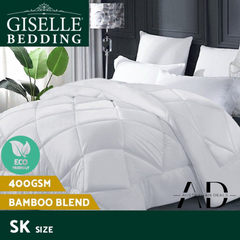 Giselle Bedding 400GSM Microfibre Bamboo Quilt Super King