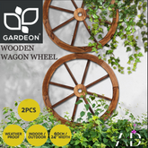 Gardeon Garden Decor Outdoor Ornament 2X Wooden Wagon Wheel