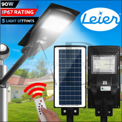 Leier LED Solar Street Lights Outdoor Garden Flood Light Motion Sensor Remote