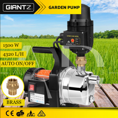 Giantz Garden Water Pump 1500W High Pressure Tank Rain Farm Irrigation Black