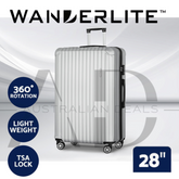 Wanderlite 28-inch Luggage Set with TSA Lock?ABS Hard Shell Travel Suitcase Organiser Luggage Case Light Grey