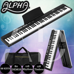 Alpha 88 Keys Foldable Electronic Piano Keyboard Digital Electric w/ Carry Bag