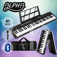 Alpha 61 Keys Foldable Electronic Piano Keyboard Digital Electric w/ Carry Bag