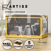 Artiss Storage Box Container Foldable Stackable 5 Sides Open Transparent 115L