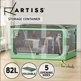 Artiss Storage Box Container Foldable Stackable 5 Sides Open Transparent 82L
