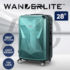 Wanderlite 28-inch Luggage Set with TSA Lock�ABS Hard Shell Travel Suitcase Organiser Luggage Case Atrovirens