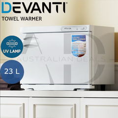 Devanti 23L Towel Warmer UV Sterilizer Heater Cabinet Beauty SPA Salon White