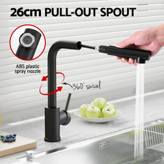 Cefito Kitchen Mixer Tap Pull Out Rectangle 2 Mode Sink Basin Faucet Swivel WELS
