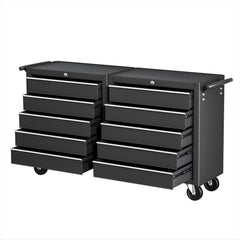 Giantz Tool Chest Trolley 10 Drawers Toolbox Storage Black