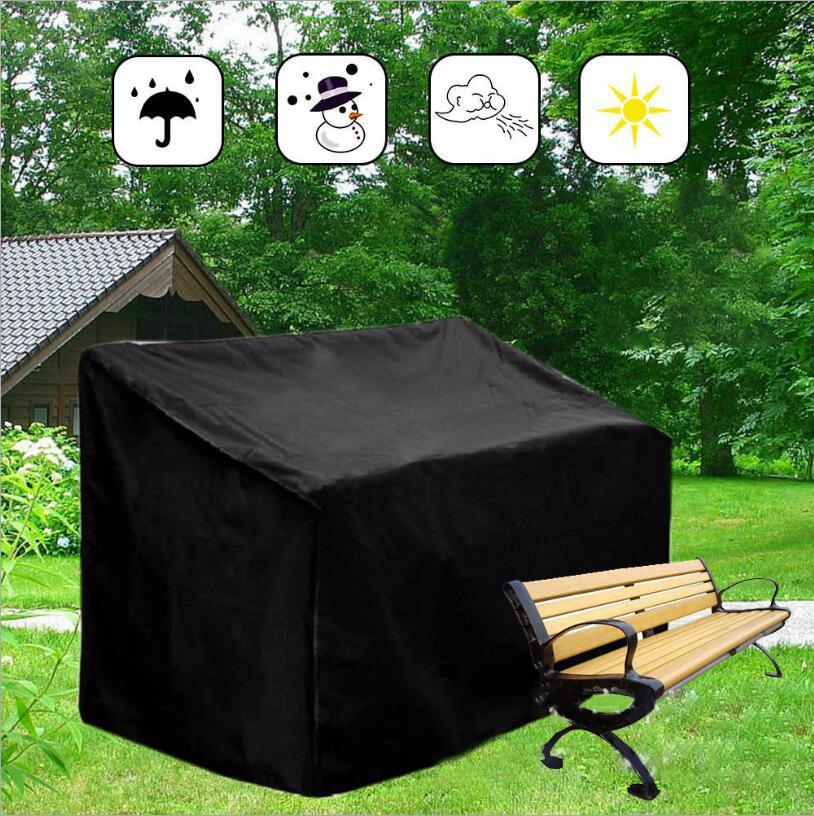 Waterproof Outdoor Bench Cover - Fits 4 Seats - 190X66X89Cm - Black / Silver-1915196652180869121