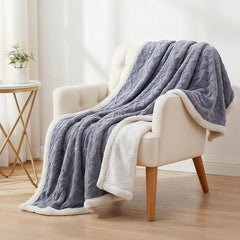Giselle 152x203cm Throw Blanket Double-Sided Fleece Lightweight For Sofa Couch Bed Queen - Free Delivery