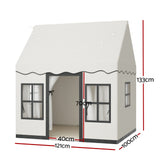 Keezi Kids Play Tent Playhouse Castle with String Lights Floor Mat Side Pocket