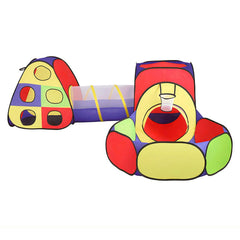 Keezi Kids Play Tent Pop Up Teepee Playhouse Ball Pit Crawl Tunnel Basketball