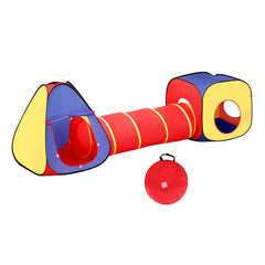 Keezi Kids Playhouse Play Tent Pop Up Teepee Castle Crawl Tunnel Outdoor Indoor