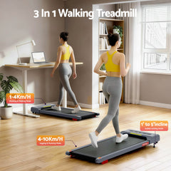 Everfit 3 in 1 Treadmill Electric Walking Pad Incline Under Desk Home Gym 380mm