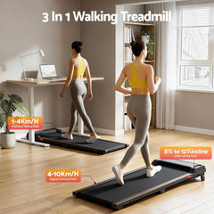 Everfit 3 in 1 Walking Pad Treadmill 12% Incline Under Desk Treadmills for Home