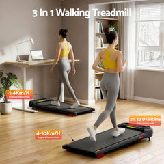 Everfit 3 in 1 Treadmill Electric Walking Pad with Incline Under Desk Home Gym