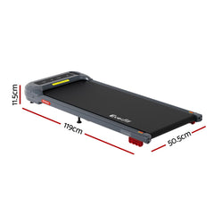 Everfit Treadmill Electric Walking Pad with Incline Under Desk Home Gym Grey
