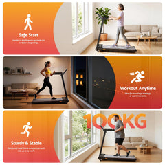 Everfit Treadmill Electric Walking Pad Foldable Incline for Home Office Gym