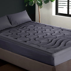 Giselle Bedding 3-Zone Pillowtop Mattress Topper 1000GSM for Back Pain Relief Washable with 45cm Deep Pocket Double