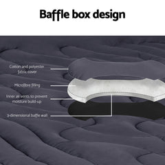 Giselle Bedding 3-Zone Pillowtop Mattress Topper 1000GSM for Back Pain Relief Washable with 45cm Deep Pocket Single