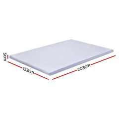 Giselle Bedding Latex Topper 100% Natural Latex Toppers 7-zone w/Ice Silk Cool-touch Fabric Cooling Cover Queen 5cm