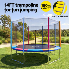 Everfit 14FT Kids Trampoline Rebounder with Enclosure Net Storage Bag
