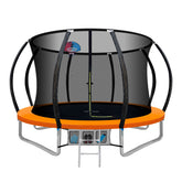Everfit 10FT Trampoline for Kids w/Ladder Enclosure Safety Net Rebounder Orange
