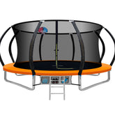 14ft Trampoline Everfit Kids Trampoline Rebounder w/Ladder Basketball Hoop Orange
