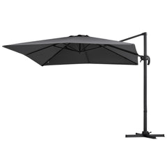 Instahut Outdoor Umbrella 3m Umbrellas Cantilever Stand Sun Roma 360 Degree Charcoal