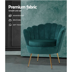 Artiss Armchair Velvet Green Callista