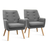 Artiss 2X Armchair Lounge Chair Accent Tub Chair Grey ANNE