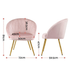 Artiss Armchair Velvet Pink Eloise