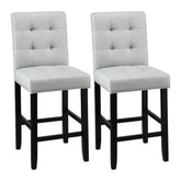 Artiss Set of 2 Bar Stools Kitchen Dining Chairs Counter Fabric Stool Wooden Ada Grey