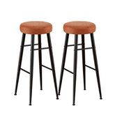 Artiss Set of 2 Bar Stools Kitchen Dining Chairs Counter Round PU Leather Lane Brown