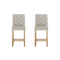 Artiss Set of 2 Bar Stools Linen Upholstered Chairs
