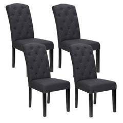 Artiss Dining Chairs Set of 4 Linen Parsons Chair Dark Grey