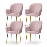 Artiss Dining Chairs Set of 4 Velvet Armchair Pink
