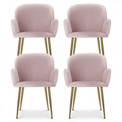 Artiss Dining Chairs Set of 4 Velvet Armchair Pink