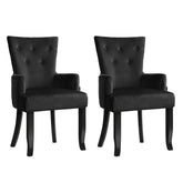 2x Set of 2 Artiss Dining Chairs Velvet French Provincial Armchair Black