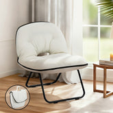 Artiss Foldable Chair 2-In-1 Armchair Lounge Chair Portable White