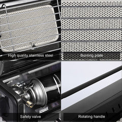 Portable Camping Gas Heater Outdoor Heating Stove Gas Baking Hunting Warmer AU black