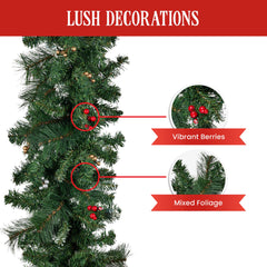 Christabelle 3.05m Christmas Garland Berries Pine Tree Free Delivery