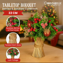 Christabelle 33cm Christmas Bouquet Pre-Decorated Holiday Floral Free Delivery