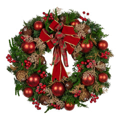 Christabelle 56cm Christmas Wreath Lush Green Holiday Free Delivery