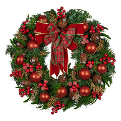 Christabelle Stunning 71cm Christmas Wreath Lush Red Free Delivery