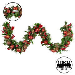 Christabelle 1.85m Christmas Garland Red Berries Pine Free Delivery