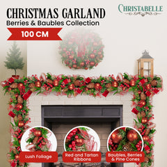 Christabelle 1m Christmas Garland Red Berries & Free Delivery