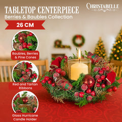 Christabelle 26cm Christmas Centrepiece Lush Green Holiday Free Delivery