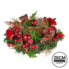 Christabelle 26cm Christmas Centrepiece Lush Green Holiday Free Delivery